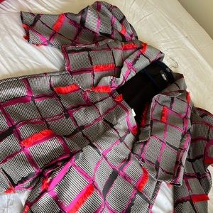 Ladies 2 piece multi check pants suit